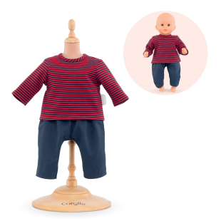 Stripped T-Shirt & Pants for 12-inch Baby Doll