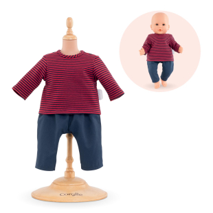 Stripped T-Shirt & Pants for 14-inch Baby Doll