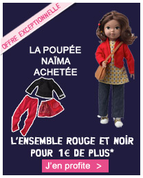 poupée naima et ensemble rouge et noir